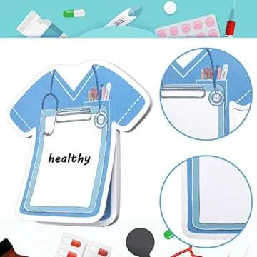 8 Pack Mini Funny Nurse Sticky Notes Nursing Student Essentials School Gifts Stationary Sticky Notes Booklet Self Stick Pads for Hospital School Supplies
