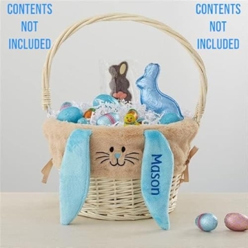 Personalized Tan Bunny Easter Basket for Kids