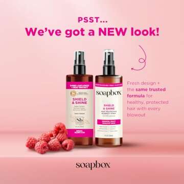 Soapbox Heat Protectant Spray, 8oz - 3-in-1 Shine & Frizz Control