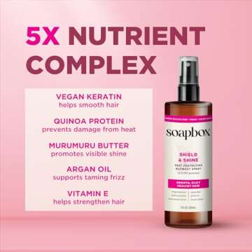 Soapbox Heat Protectant Spray for Smooth & Shiny Hair