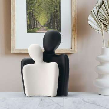 Ceramic Couple Statues - Modern Home Decor