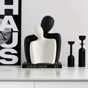 Ceramic Couple Statues - Modern Home Decor