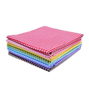 iNee Gingham Fat Quarters Fabric Bundles, Quilting Fabric for Sewing Crafting, 18 x 22 inches, (Gingham)