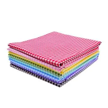 iNee Gingham Fat Quarters Fabric Bundles, Quilting Fabric for Sewing Crafting, 18 x 22 inches, (Gingham)