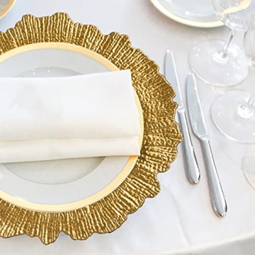 Elegant Brightalk Charger Plates - 12Pcs Gold Design
