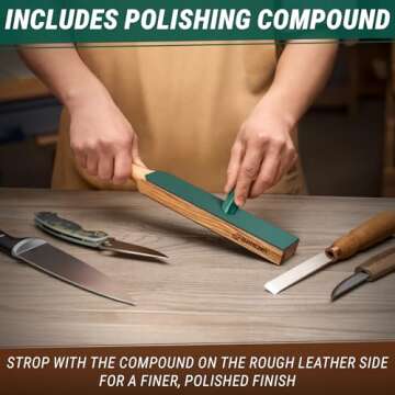 BeaverCraft Leather Strop Kit for Knife Sharpening