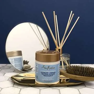 SheaMoisture Hair Mask - Manuka Honey & Yogurt, Hydrate + Repair Protein Power Treatment, Hair Treatment for Dry, Damaged Hair Care with Organic Shea Butter & Castor Oil for Hair, 8 Oz (Pack of 2)