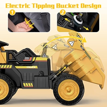 ANPABO 12V Ride on Dump Truck with Remote Control for Kids