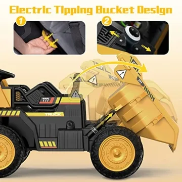 ANPABO 12V Ride on Dump Truck with Remote Control for Kids