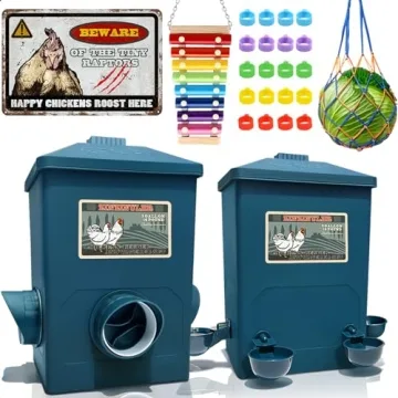 ZINZINULER Automatic Chicken Feeder and Waterer Set
