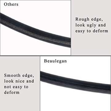 BEAULEGAN Purse Leather Handles Replacement 2 Pcs for Handbag, 23.6 Inch, Black Gold