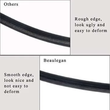 BEAULEGAN Purse Leather Handles Replacement 2 Pcs for Handbag, 23.6 Inch, Black Gold