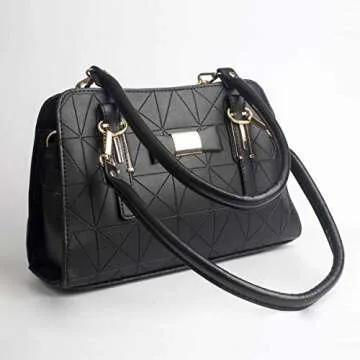 BEAULEGAN Purse Leather Handles Replacement 2 Pcs for Handbag, 23.6 Inch, Black Gold