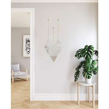 Umbra 358777-221 Dima, Matte Brass, Set of 3, Trio of Decorative Mirrors Apartment Décor/Wall Art, ...