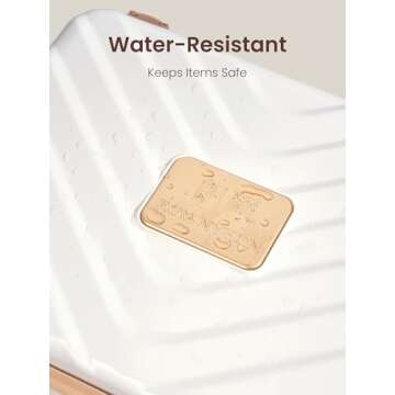 ROWNYEON Travel Makeup Case With Light Up Mirror - Portable Organizer and Train Case for Makeup Artists and Hairstylists with 5x Mirror(White)