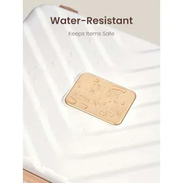 ROWNYEON Travel Makeup Case With Light Up Mirror - Portable Organizer and Train Case for Makeup Artists and Hairstylists with 5x Mirror(White)