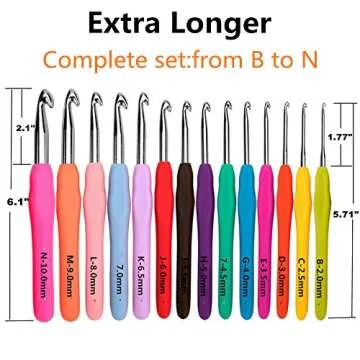 14 Size Ergonomic Crochet Hooks Set for Comfort and Value
