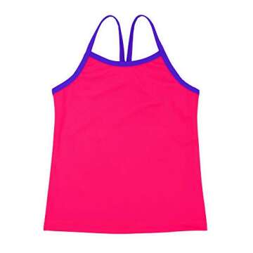 Lucky & Me Ella Girls Dance Tank Top, Gymnastics & Dancewear, 3-Pack, Rosey Posey 9/10