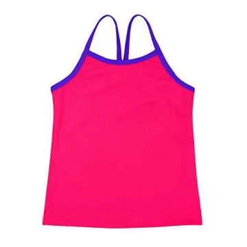 Lucky & Me Ella Girls Dance Tank Top, Gymnastics & Dancewear, 3-Pack, Rosey Posey 9/10