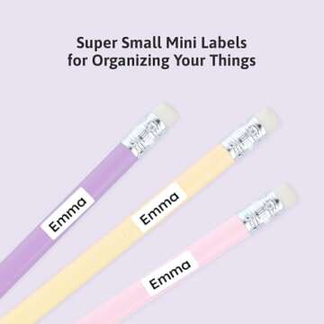 Teddylabels - 175 Mini Name Labels (0.63" x 0.24") for Labelling Tiny Items. Extra-Small Waterproof ...
