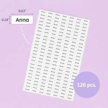 Teddylabels - 175 Mini Name Labels (0.63" x 0.24") for Labelling Tiny Items. Extra-Small Waterproof Sticker Labels for Kids in Daycare, Kindergarten, and School - White/Black