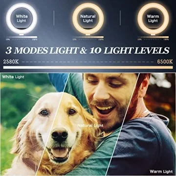 JIOZER 10.2” Ring Light with Adjustable Tripod