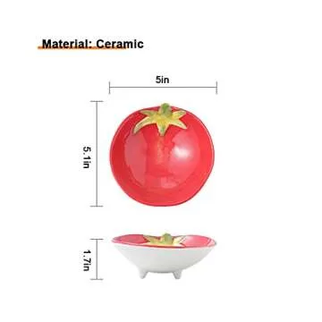 WAYUTO Ceramic Serving Plate Vegetable Themed Fruit Tray Serveware Platters Condiment Tray Pasta Bowl Sauce Dish Relish Tray for Fruit Salad Cheese Dessert Snack Cereal Oatmeal Party Tomato