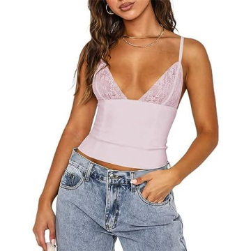 Trendy Annystore Y2K Lace Tank Top for Stylish Summer Wear