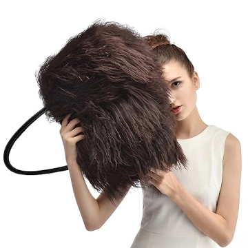 FINILUO Women Luxury Real Lamb/Mongolian Flush Wool Fur Handbag Chocolate