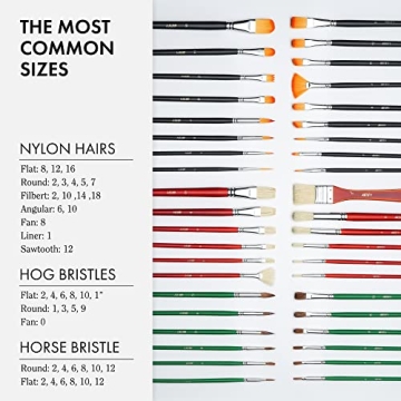 ARTIFY 41-Piece Long Handle Paint Brushes Set