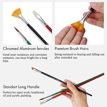 ARTIFY 41-Piece Long Handle Paint Brushes Set