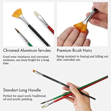 ARTIFY 41-Piece Long Handle Paint Brushes Set