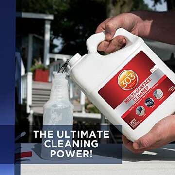 303 Products Multi-Surface Cleaner - Safely Cleans All Water Safe Surfaces, Including All Types of Fabric and Vinyl, Rinses Residue Free, Manufacturer Recommended, 1 Gallon (30570)