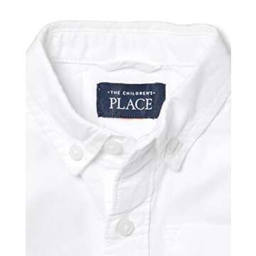 The Children's Place Long Sleeve Oxford Shirt for Baby Boys - White 4T
