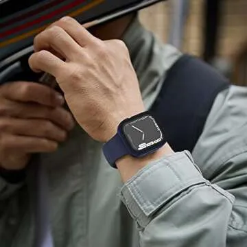 2 Pack Waterproof Case for Apple Watch 44mm with Screen Protector