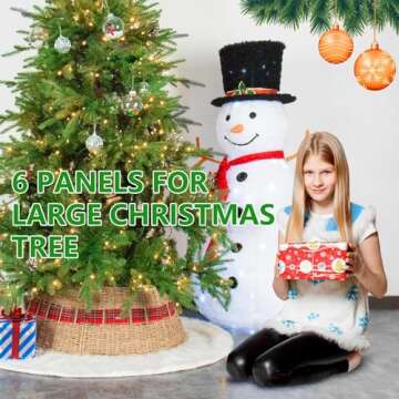 Rocinha Rattan Christmas Tree Collar - Rustic Handcrafted Christmas Tree Ring Easy Set Up 26" Tree Ring Tree Skirt Decorates Your Home for The Holidays