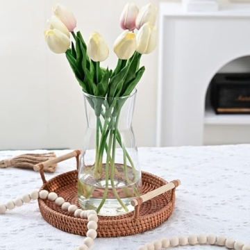 Modern Boho 8 Inch Clear Glass Flower Vase for Elegant Decor