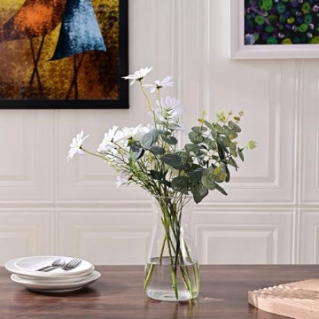 Modern Boho 8 Inch Clear Glass Flower Vase for Elegant Decor