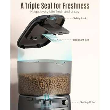 oneisall Automatic Cat Feeder, WiFi Cat Food Dispenser with App Remote Control, Auto Cat Feeder for Dry Food, Timed Cat Feeder with Portion Control for Small Pets Indoor