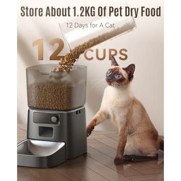 oneisall Automatic Cat Feeder, WiFi Cat Food Dispenser with App Remote Control, Auto Cat Feeder for Dry Food, Timed Cat Feeder with Portion Control for Small Pets Indoor
