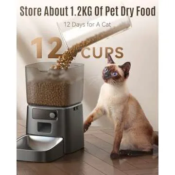 oneisall Automatic Cat Feeder, WiFi Cat Food Dispenser with App Remote Control, Auto Cat Feeder for Dry Food, Timed Cat Feeder with Portion Control for Small Pets Indoor