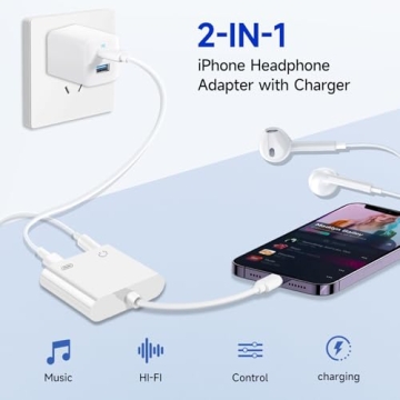 Apple MFi Certified 2-in-1 Charging & Audio Adapter