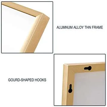 Full Length Mirror, Large Rectangle Mirror Full Length, Full Body Mirror for Bedroom, Dressing Mirror, Floor Mirror Aluminum Alloy Frame, 65"x22" Body Mirror, Standing Mirror,Gold Mirror