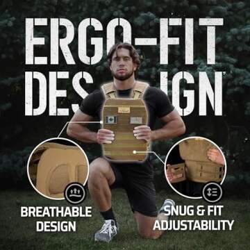 AmStaff Fitness Tactical Weighted Vest - Adjustable Weight Vests for Men & Women - Versatile Wearable Weighted Vest for Fitness Workouts, Strength and Endurance Training, Running, WO - (10lb)