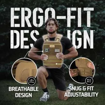 AmStaff Fitness Tactical Weighted Vest - Adjustable Weight Vests for Men & Women - Versatile Wearable Weighted Vest for Fitness Workouts, Strength and Endurance Training, Running, WO - (10lb)