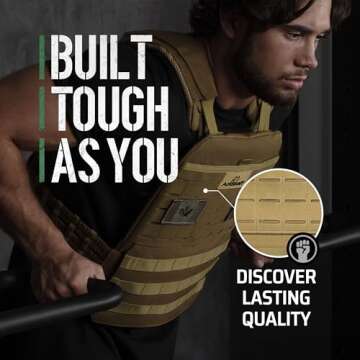 AmStaff Fitness Tactical Weighted Vest - Adjustable Weight Vests for Men & Women - Versatile Wearable Weighted Vest for Fitness Workouts, Strength and Endurance Training, Running, WO - (10lb)