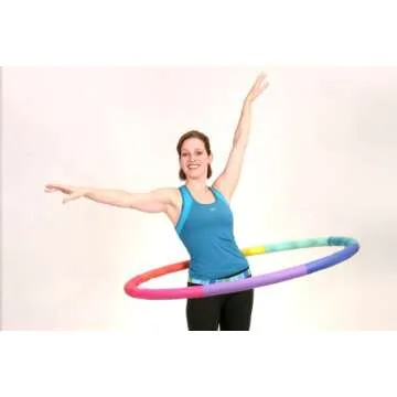 Weighted Hula Hoop, ACU Hoop 4M - 4 lb Medium, Weight Loss Fitness Workout Sports Hoop with ridges. (Rainbow Colors)