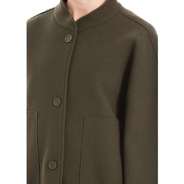 Max Studio Green Brush Knit Bomber Jacket for Women