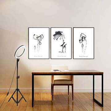 SXIYA LED Ring Light,10.2" Selfie Ring Light with Tripod Stand and Smart Phone Holder Compatible with iPhone Android for Makeup YouTube Videos Photography Adjustable Durable