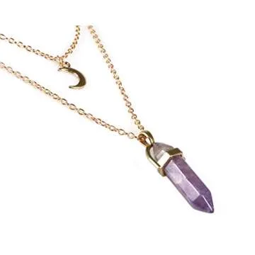Yunison Healing Crystal Stone Moon Choker Necklace Witch Jewelry for Women